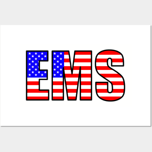 EMS in the USA flag colors Posters and Art